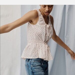 Madewell Cream Floral Top